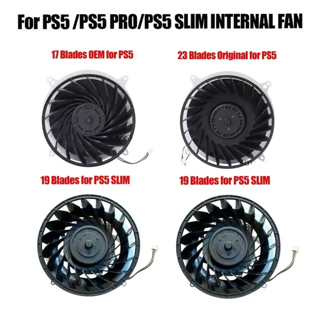 Original Internal Cooling Cooler Fan For PS5 Consoles 17 Blades Cooler Fan G12L12MS1AH-56J14 For PS5 PRO/SLIM 19/23 Blades