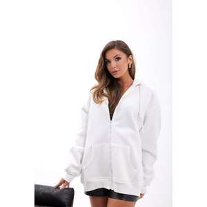 Sudadera con Capucha para Mujer 7220, Blanca, 100% Algodón, Manga Regular, Tejido de Punto - Product Image 3