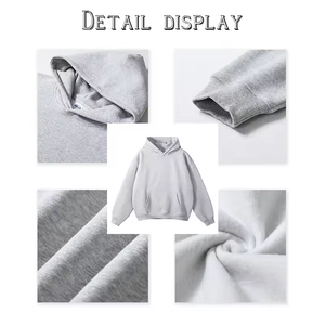Heavyweight 480G Fleece Hooded Loose Silhouette Zip Cardigan Chaqueta Sudadera - Product Image 6
