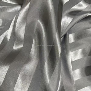 New Arrival Satin Jacquard Stripe <strong>Silk</strong> Fabric Breathable Eco-Friendly Luxurious Bed <strong>Sheets</strong> Garments Clothing - Product Image 3