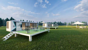 Villa mobile en bord de mer Maison en aluminium antirouille avec terrasse avec vue sur l'océan Tous temps <span class=keywords><strong>Jardin</strong></span> Bureau Pod Insonorisé Préfabriqué Espace de travail - Product Image 2