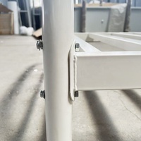 Cadre de lit simple en métal blanc robuste, moderne et solide en acier, taille Queen, pour salon, appartements King, Double et Twin