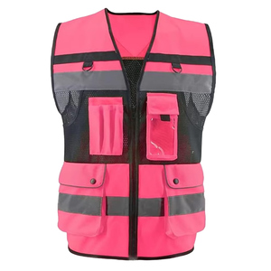 CITICITY High Vis Reflective Vest Zipper <b>Construction</b> <b>Uniform</b> Mens Reflective Work Jacket Safety Vest with Multi Pockets - Product Image 3