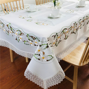 ZhongHua Fresh Sunflower 100% Polyester Embroidered Luxury Lace <strong>Table</strong> <strong>Cloth</strong> - Product Image 1