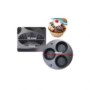 เครื่องทำวาฟเฟิลเบลเยียมไฟฟ้า 3 ช่อง รูปทรงชาม พร้อมด้ามจับกันความร้อนเคลือบสารกันติด - Product Image 3