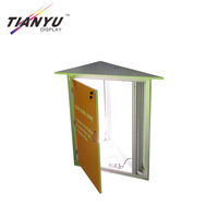 Triangle Aluminium Tension Tissu Portable Led Lumière Promotionnel Comptoir Support De Table Abs pour Affichage De Salon