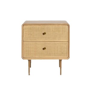 Nordic Style Solid Wood Rattan Woven Six <b>Drawer</b> Cabinet Minimalist Modern Storage Living Room Bedroom Entryway - Product Image 4