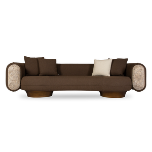 <span class=keywords><strong>Canapé</strong></span> 3 places moderne de luxe en tissu bouclé courbé avec accoudoirs incrustés de pierres <span class=keywords><strong>pour</strong></span> salon - Product Image 3