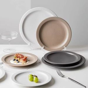 High Quality Good Price Elegant Design Brown Wholesale Luxury Western Grey Exquisite Bone Dinner Plate Ceramic Tableware - Product Image 5