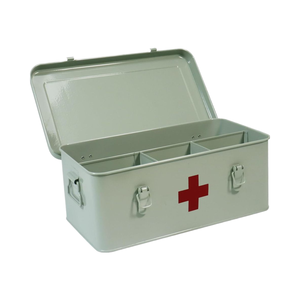 Organisateur de stockage médical trousse de premiers soins fournitures boîte à médicaments en métal vide avec ensemble d'urgence de verrouillage de sécurité - Product Image 5