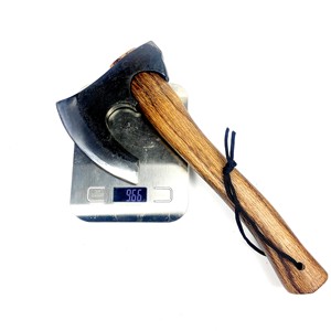 Hacha Vikinga Hecha a Mano con Hoja Ancha, Tomahawk <span class=keywords><strong>de</strong></span> Supervivencia para Camping con Mango <span class=keywords><strong>de</strong></span> <span class=keywords><strong>Madera</strong></span>, Herramienta Multifuncional para Exteriores para Partir Leña y Acampar - Product Image 6