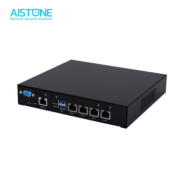 AISTONE Quad Core Network appliance Mini PC N2940 4x Ethernet ports (ETH0-ETH3) 1x Console RJ45 port external DC 12V power input