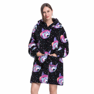 Sudadera lisa de bolsillo de gran tamaño cálida personalizada, manta acogedora con capucha, venta al por mayor, manta con capucha de TV para adultos con manga - Product Image 3