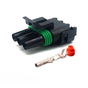 3 Pin Waterproof Connector For Automotive TPS <b>MAP</b> Sensors Black Plastic IP20 Male Female Terminal Car Use - Product Image 2