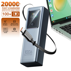 ที่ชาร์จแล็ปท็อปพกพาสำหรับเดินทาง 100W ชาร์จเร็ว พาวเวอร์แบงค์พกพา 20000mAh  พาวเวอร์แบงค์สำหรับแล็ปท็อปพร้อมหน้าจอ TFT พกพาสะดวก - Product Image 1