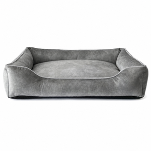Cama para Perro de Pana Gris, Sofá Cama Rectangular para Mascotas, Funda Extraíble y Lavable, Nido Suave para Dormir para Cachorros - Product Image 2