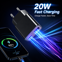 Nuevo Cargador Rápido USB-C PD Ultra Delgado de 20W TKT con Doble Puerto QC3.0/QC4.0, Resistente al Fuego, 5V/2.4A para Teléfonos Celulares, Tabletas y Cámaras