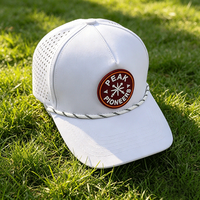Gorras de Béisbol Blancas Lisas de 5 Paneles, Impermeables, con Corte Láser, Gorra de Golf con Cordón, Logotipo Personalizado para Torneos, Venta al Por Mayor