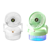 Ventilateur brumisateur portable et pliable avec 3 vitesses, pulvérisation nano rafraîchissante et lumière de camping bleue pour l'extérieur