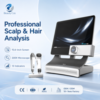 Système d'analyse intelligent du cuir chevelu et de la peau Beauty Cos AI, microscope de bureau 200X, 13 indicateurs, rapport visuel, archive client, OEM