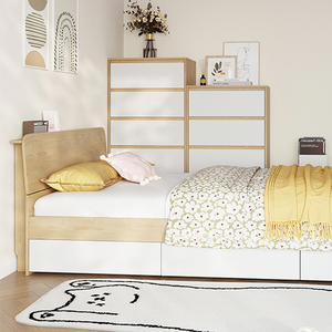 <span class=keywords><strong>Letto</strong></span> singolo piccolo per bambina e bambino 1.2M 1.5M <span class=keywords><strong>letto</strong></span> per bambini camera a noleggio Set <span class=keywords><strong>letto</strong></span> <span class=keywords><strong>imbottito</strong></span> per bambini con contenitore - Product Image 3