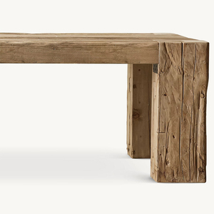 <span class=keywords><strong>Vintage</strong></span> eenvoudige lange natuurlijke houten eettafel voor restaurant, hotel, huis, aanpasbaar meubilair - Product Image 4