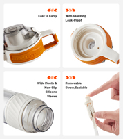 Bouteille d'eau personnalisée en Tritan, anti-fuite, sans BPA, pour le camping, ouverture en un clic, s'adapte dans un sac à main
