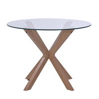 Échantillon Gratuit Vente en Gros Nouvelle Table à Manger Ronde de Luxe en Verre Naturel Style Nordique 2-4 Places pour Petite Pièce