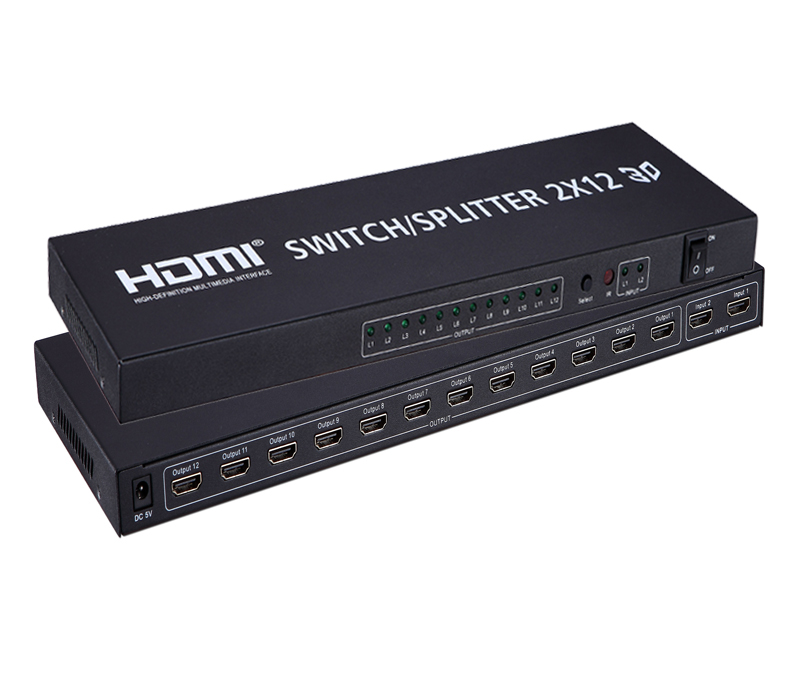 HDMI Splitter 12 портов автоматический переключатель 2x12 селектор HDMI с ИК-пультом дистанционного управления
