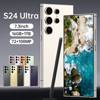 Téléphone mobile S24 Ultra 5G, écran OLED HD 120 Hz, processeur Déca-Core, appareil photo 108 MP, batterie 8000 mAh, stylet intégré, Android 13 français, MTK
