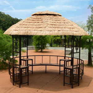 Pabellón de cuatro columnas de estilo del sudeste asiático simulado, dosel de paja Natural, Gazebo, 4m, refugio solar para exteriores, sombrilla para <span class=keywords><strong>Patio</strong></span> - Product Image 2