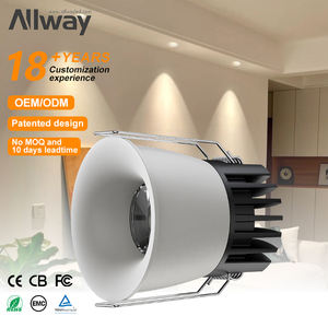 Allway gran oferta interior hogar Hotel proyecto carcasa de aluminio techo empotrado 3W 5W 7W 9W 12W COB redondo Led <span class=keywords><strong>Spot</strong></span> Downlight - Product Image 1