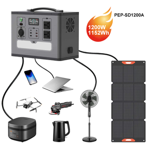 เครื่องกำเนิดไฟฟ้าพลังงานแสงอาทิตย์แบบออฟกริด 1200W 1152Wh รุ่นขายดีที่สุด 1.2KW สถานีไฟฟ้าพกพา แบตเตอรี่ LiFePO4 คลื่นไซน์ LED - Product Image 1