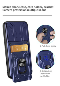 Funda Protectora para Teléfono con Ranura para Tarjetas, Ventana Deslizante para Protección de la Lente, Soporte Magnético, Resistente a Golpes para <span class=keywords><strong>Oppo</strong></span> <span class=keywords><strong>Find</strong></span> X9 Pro/X9/X8 Pro - Product Image 4