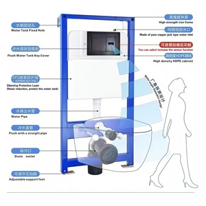 <span class=keywords><strong>Cisterna</strong></span> Oculta Inteligente con Sensor, de HDPE Resistente, Moderna, Cuadrada, para Baño Exterior, Montada en la Pared - Product Image 4