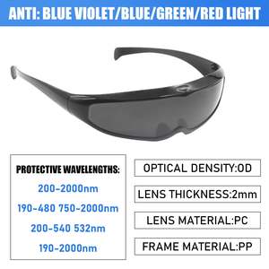 OD7 + OD6 + OD8 + ANSI Z87.1 CE EN166 Lunettes de sécurité laser Lunettes de protection laser multi-longueur d'onde - Product Image 2