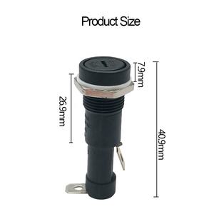 Portafusibles de tubo de vidrio Premium FH30 15A 250V <span class=keywords><strong>Bayoneta</strong></span> de baja capacidad de ruptura 6mm * 30mm Montado en panel para fusibles Premium de 6mm * 30mm - Product Image 2