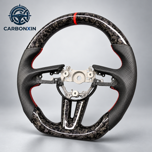 Volant sport à fond plat en fibre de carbone et cuir personnalisé pour Mazda 3 6 CX3 CX4 CX5 CX50 CX30 CX8 CX9 CX90 MX5 2017 - Product Image 3