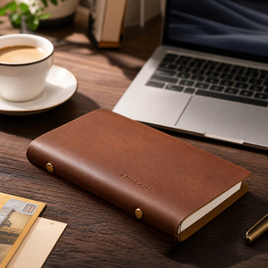 A5 Thread Sewing Spiral Bound Leather Cover Magnetic Closure Promotional Use Retro Handmade Customized Loose-Leaf <b>Notebook</b> 100 - Product Image 4
