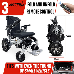 KSM-606P Top Portable Travel Electric Powerful Wheelchair With 350W * 2pcs Power Motor and Removable Lithium Battery Supplier - Product Image 3