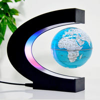 Herramienta de Enseñanza para la Escuela, Globo Terráqueo Magnético Levitante en Forma de C, Globo Terráqueo con Mapa del Mundo para Decoración