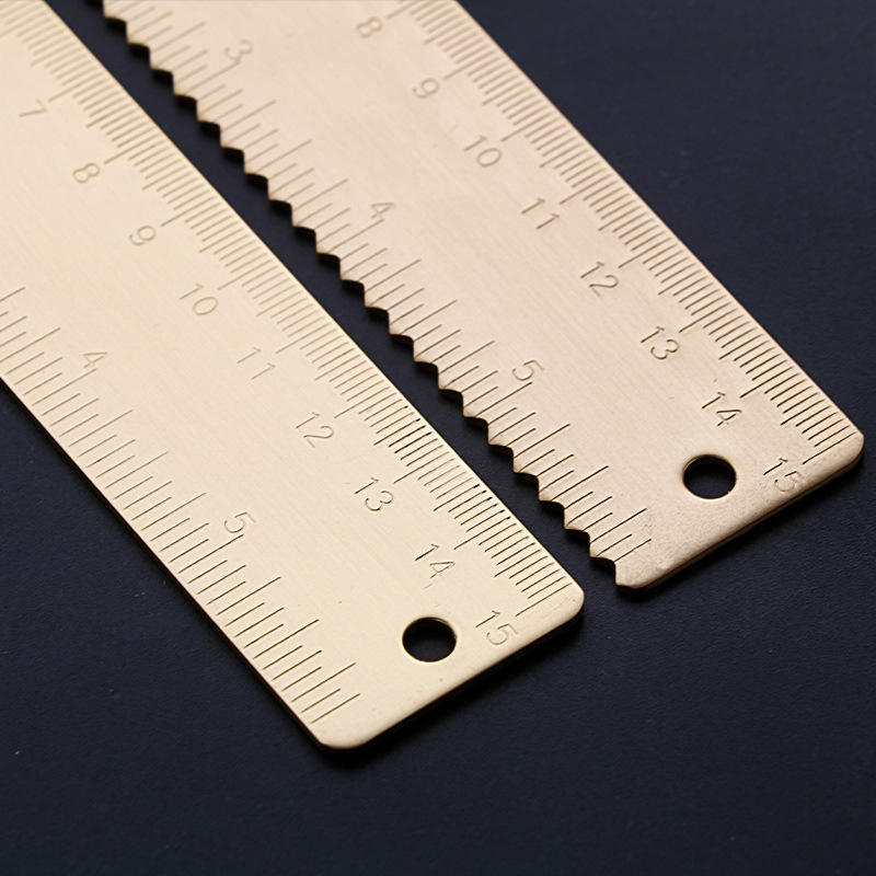 BECORA Golden Dual Scale Solid Brass Portable Ruler Durable for ...