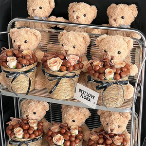 Regalo de Navidad, Ramo de Flores para el Día de San Valentín, Caja de Regalo con Oso de Peluche, Decoración para Bodas - Product Image 3