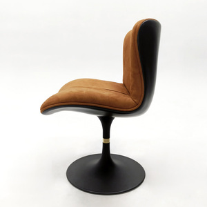 Fauteuil pivotant design moderne en velours écologique, chaise longue inclinable pour chambre, salle à manger, hôtel, balcon, détente - Product Image 2