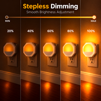 Veilleuse intelligente 1600K ambre, capteur de lumière automatique, lampe murale à intensité variable en continu pour chambre et couloir