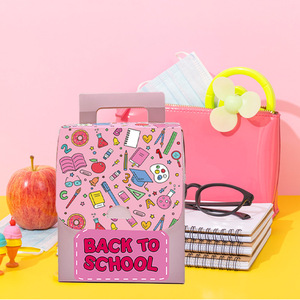 Caja de Regalo de Cartón con Forma de Mochila Escolar para Dulces y Galletas, Cajas Plegables para Fiestas de Regreso a Clases con Asa para Regalos Infantiles - Product Image 2