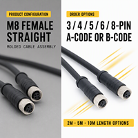 Connecteur de câble étanche KRONZ M8 femelle 3 broches à code A IP67 pour l'automatisation des capteurs industriels