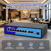 Switch Ethernet PoE Kelas Enterprise Tanpa Manajemen, Dukungan QoS, VLAN yang Dapat Ditumpuk, Jaringan Tanpa Hambatan, AP Nirkabel, Kamera IP, Tersedia