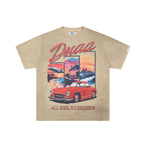 เสื้อยืด Duaa Style All Risk <span class=keywords><strong>No</strong></span> <span class=keywords><strong>Regrets</strong></span> สำหรับผู้ชายและผู้หญิง สไตล์วินเทจ ล้างสีแล้ว ประดับด้วยคริสตัล พิมพ์ลายรถคลาสสิก ทรงโอเวอร์ไซส์ แขนสั้น สตรีทแวร์ - Product Image 3
