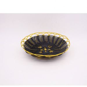Wholesale <strong>Cheap</strong> Washable Poly Rattan Wicker Woven Fruit <strong>Basket</strong> Plastic Food <strong>Basket</strong> for Home - Product Image 3